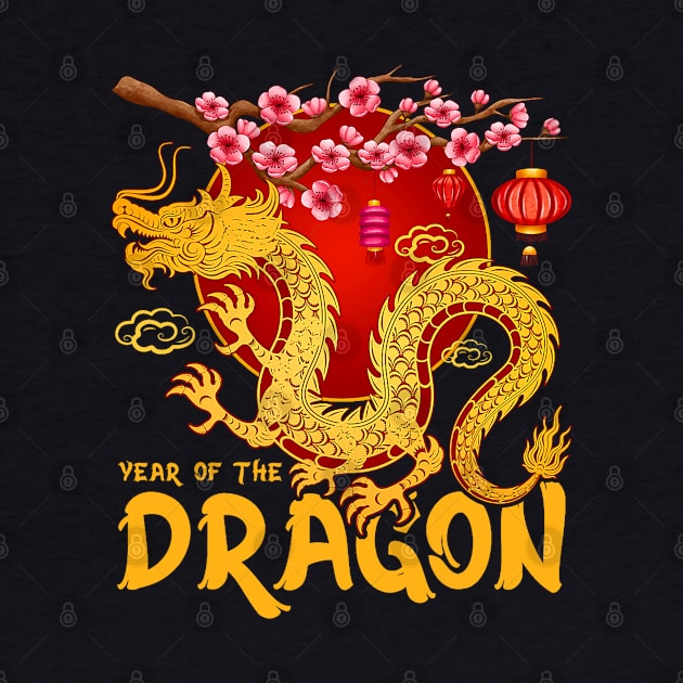 Zodiac Year Of The Dragon Lunar Happy Chinese New Year 2024 by Mitsue Kersting